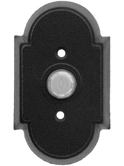 Wrought Steel Colonial Style Buzzer Button in Matte Black.